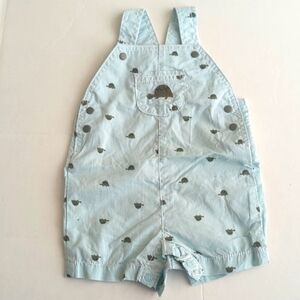Just One‎ Your By Carter's Pin Stripe Turtle Embroidered Shorts Overalls 6M